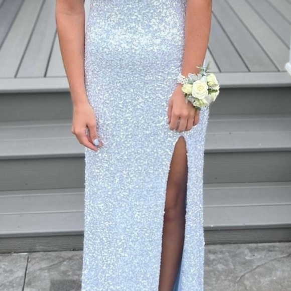 New NWT Betsy and Adam Sequence Dress Light Blue Size 8 - Picture 4 of 11